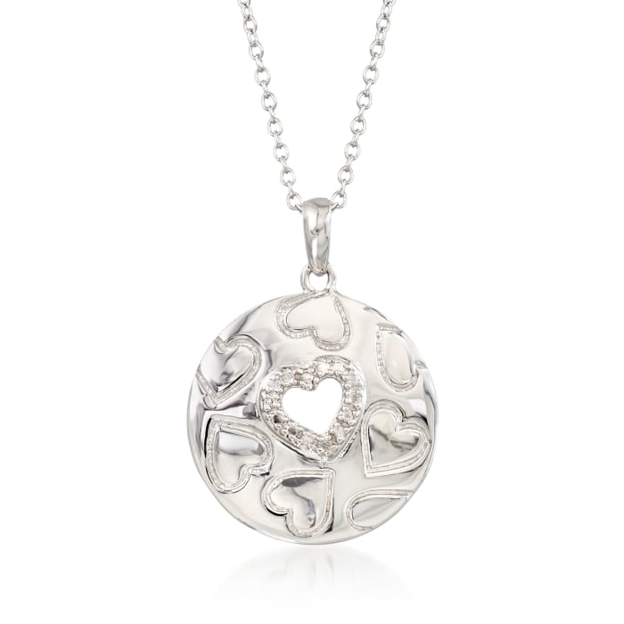 Sterling Silver Heart Cut-Out Pendant Necklace