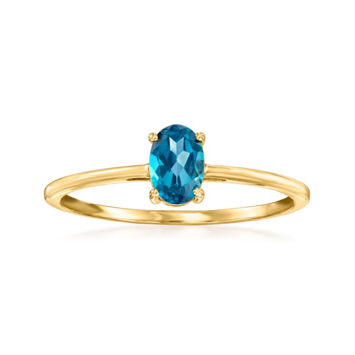 .50 Carat London Blue Topaz Ring in 14kt Yellow Gold