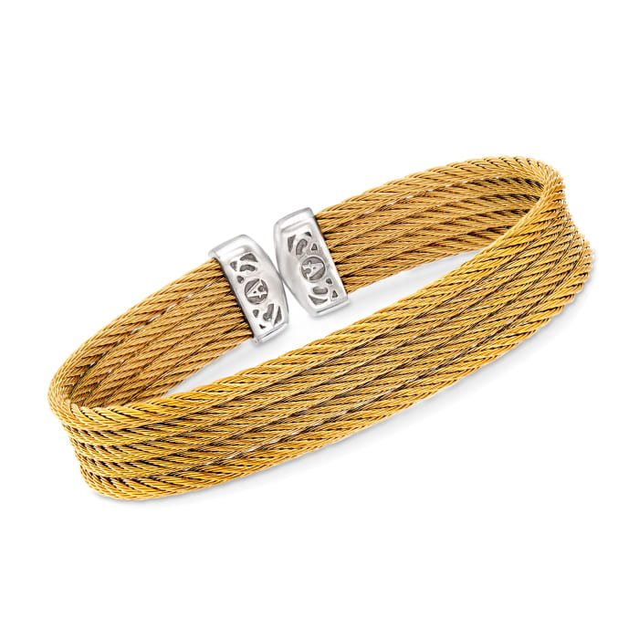 ALOR &quot;Classique&quot; Yellow Multi-Strand Stainless Steel Cable Cuff