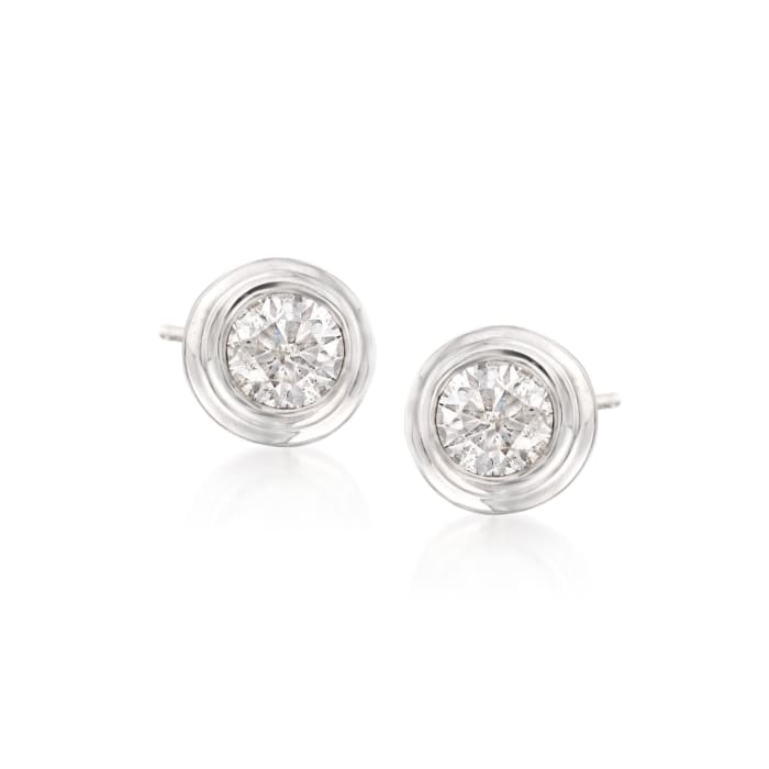 .75 ct. t.w. Diamond Double Bezel-Set Stud Earrings in 14kt White Gold