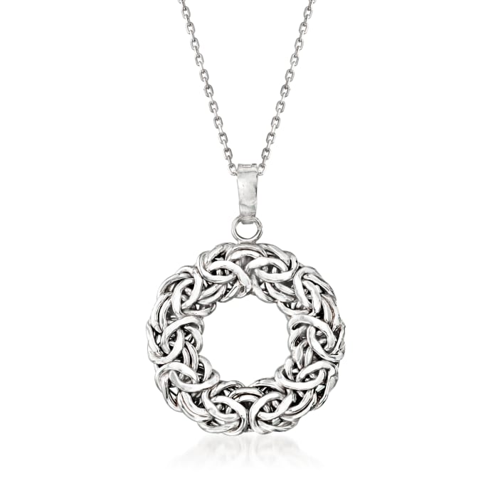 Sterling Silver Byzantine Open Circle Pendant Necklace | Ross-Simons