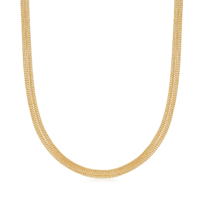 Italian 14kt Yellow Gold Six-Strand Bead Chain Necklace