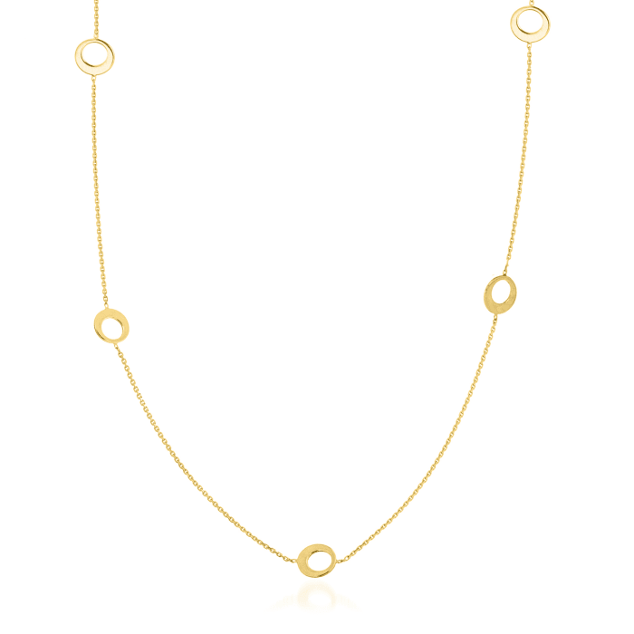 14kt Yellow Gold Half-Open Circle Station Necklace