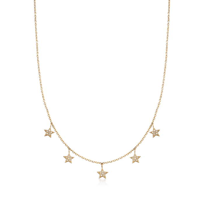 .15 ct. t.w. Diamond Star Necklace in 14kt Yellow Gold
