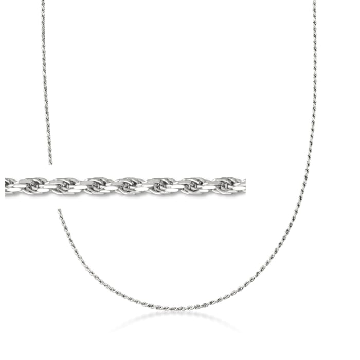 Italian 1.5mm Sterling Silver Adjustable Rope Chain Necklace
