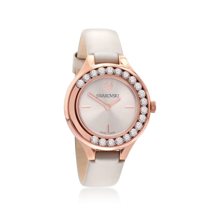 Swarovski Crystal Lovely Crystals Women's Rose Goldtone Stainless Watch with Gray Leather