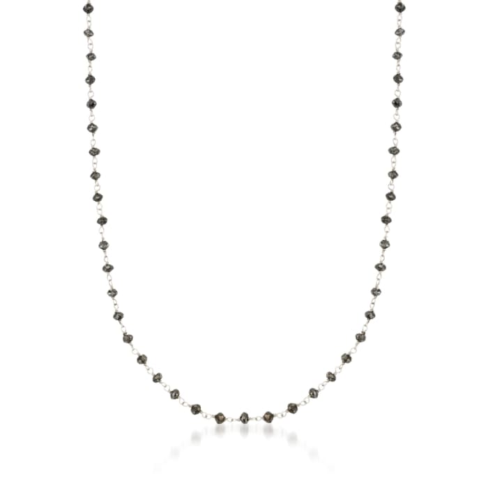 5.00 ct. t.w. Black Diamond Beaded Necklace in 14kt White Gold
