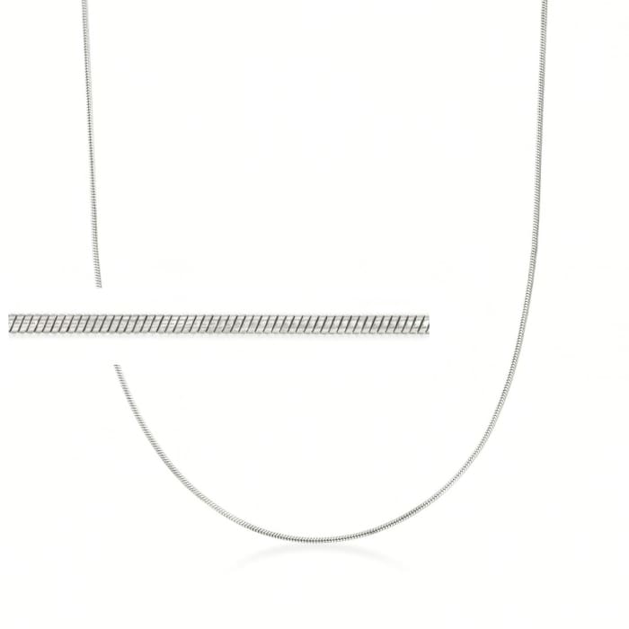 Italian 1mm Sterling Silver Adjustable Slider Snake Chain Necklace
