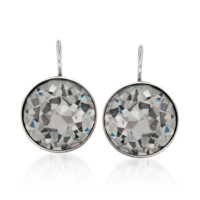 Swarovski Crystal &quot;Bella&quot; Black Crystal Drop Earrings in Silvertone