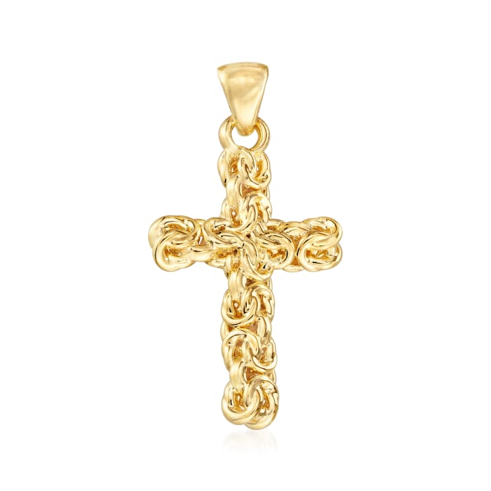 Italian Andiamo 14kt Yellow Gold Byzantine Cross Pendant