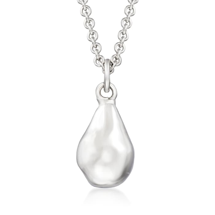 Zina Sterling Silver &quot;Contemporary&quot; Baroque Pearl-Inspired Necklace