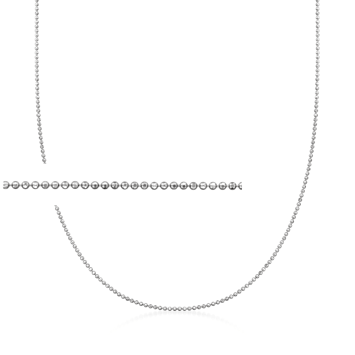 Italian 1mm Sterling Silver Adjustable Bead-Chain Necklace