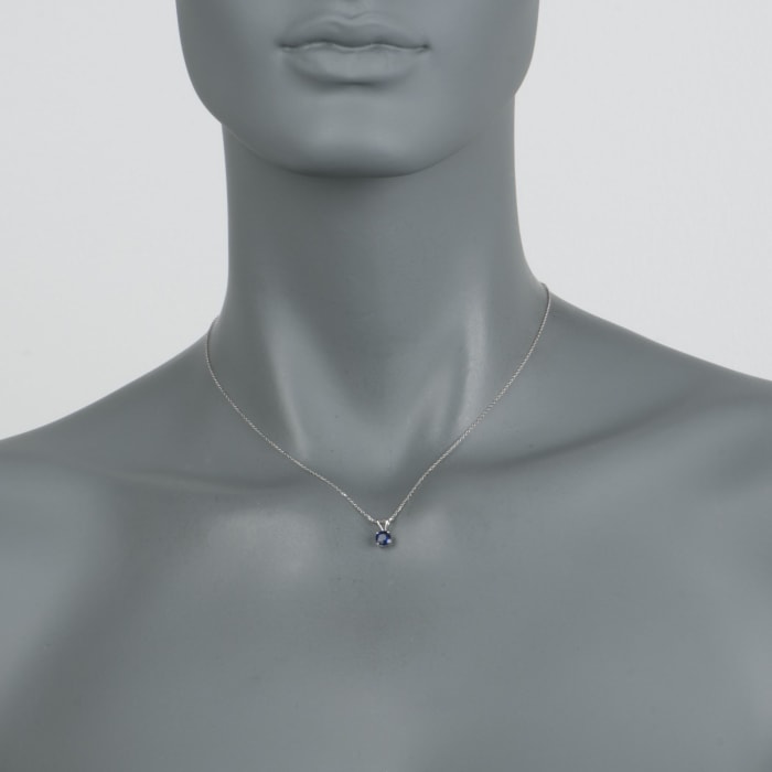 .70 Carat Sapphire Solitaire Necklace in 14kt White Gold 16-inch