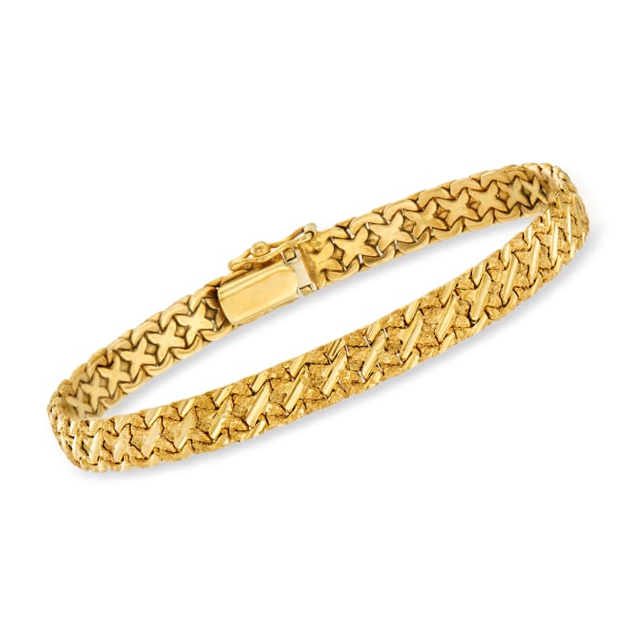 C. 1980 Vintage 14kt Yellow Gold Nugget-Style Bracelet