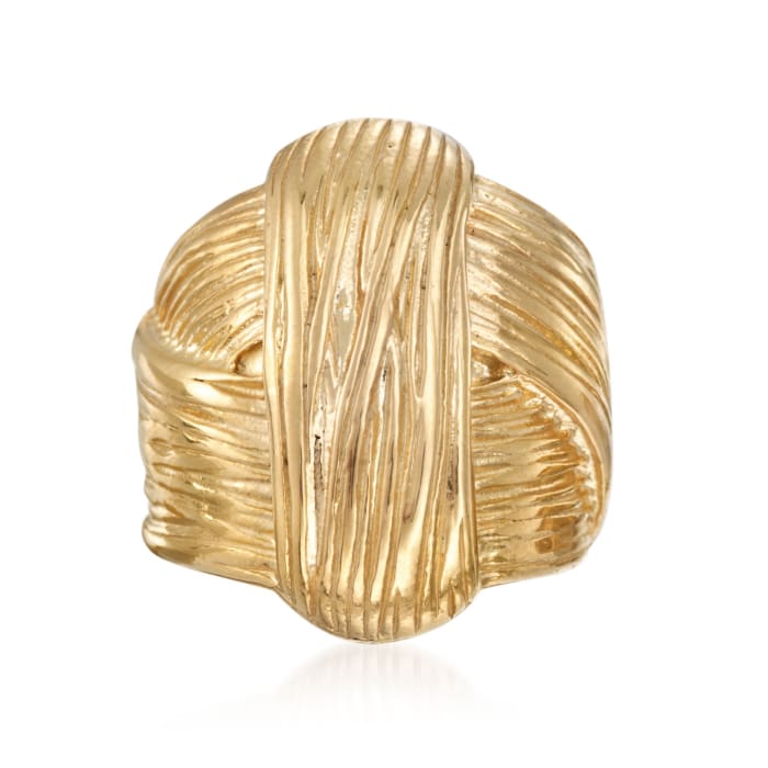 Italian 18kt Yellow Gold Over Sterling Silver Knot Ring