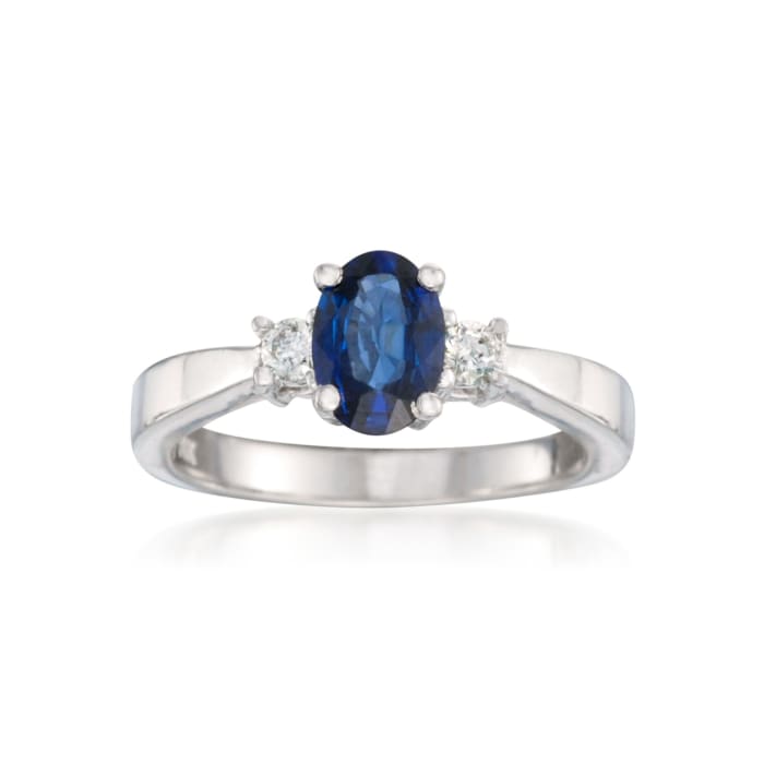 .60 Carat Sapphire and .15 ct. t.w. Diamond Ring in 14kt White Gold