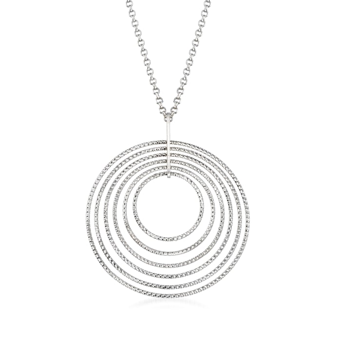 Charles Garnier &quot;Saturnia&quot; Multi-Circle Pendant Necklace in Sterling Silver