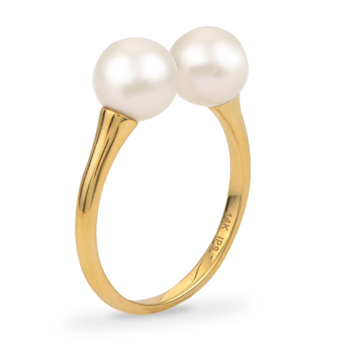 6.5-7mm Cultured Pearl Open-Space Ring in 14kt Yellow Gold