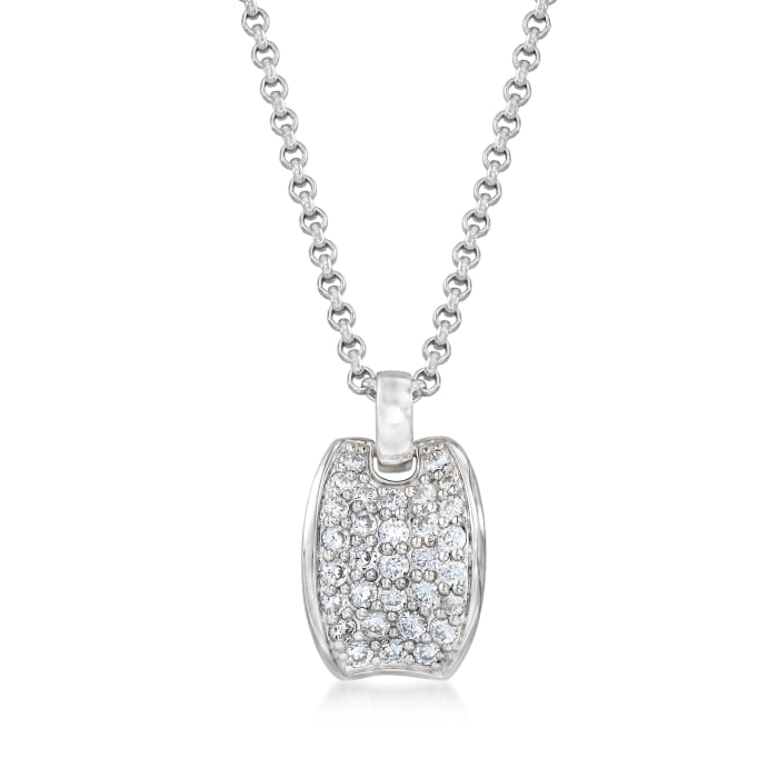 Belle Etoile &quot;Lucia White&quot; 1.55 ct. t.w. CZ Pendant in Sterling Silver