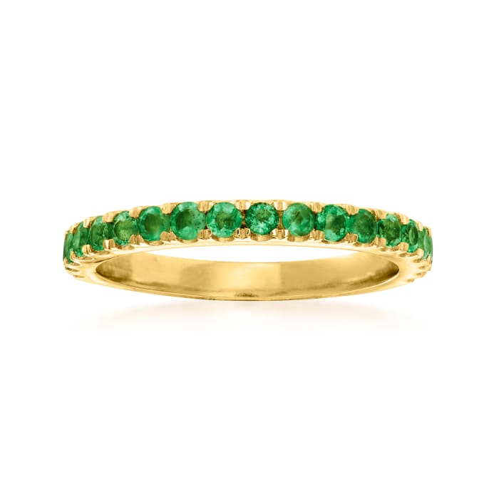 .50 ct. t.w. Emerald Ring in 18kt Gold Over Sterling | Ross-Simons