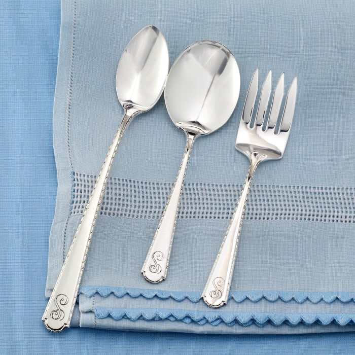 Sterling Silver Roped-Edge Baby Feeding Set