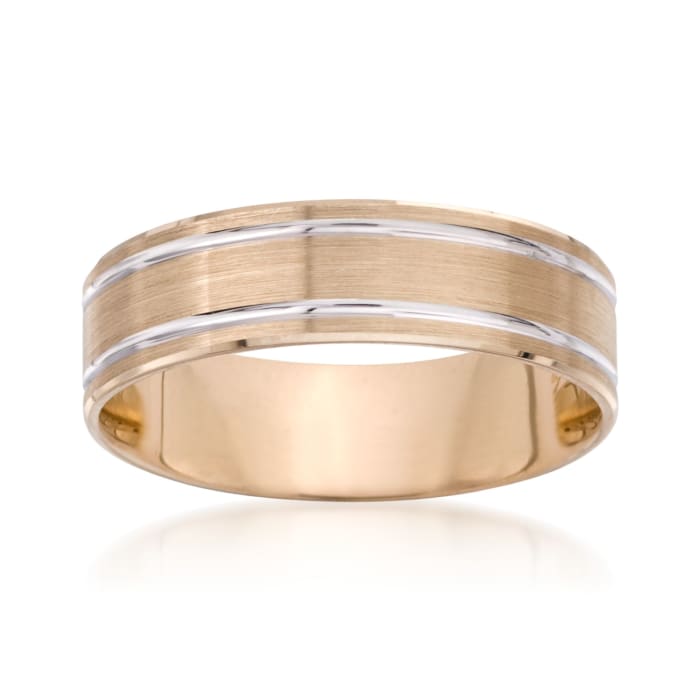Men's 6mm 14kt Two-Tone Gold Wedding Band