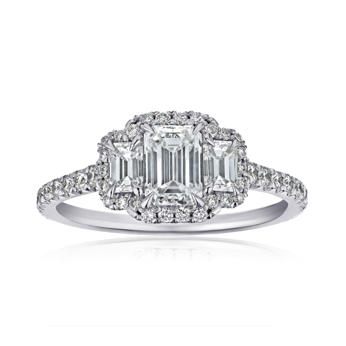 1.37 ct. t.w. Diamond Three-Stone Ring in Platinum