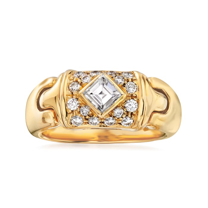 C. 1980 Vintage Bulgari .59 ct. t.w. Diamond Ring in 18kt Yellow Gold