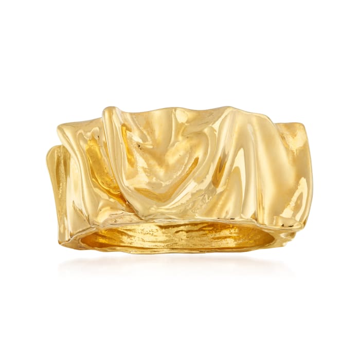 Italian 18kt Gold Over Sterling Crinkle-Style Ring
