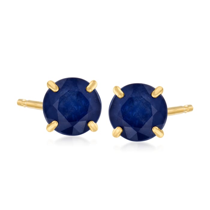 .60 ct. t.w. Round Sapphire Stud Earrings in 14kt Yellow Gold
