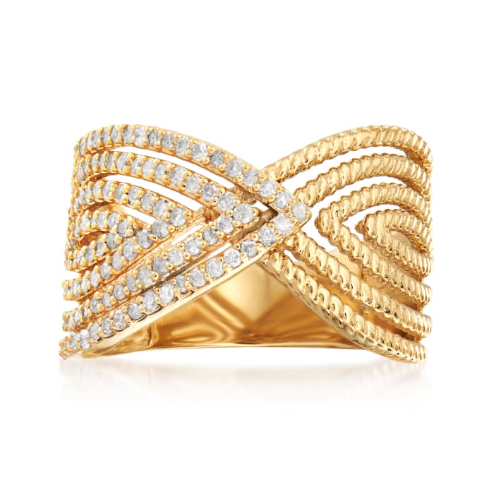 .50 ct. t.w. Diamond Multi-Shape Twist Ring in 18kt Gold Over Sterling