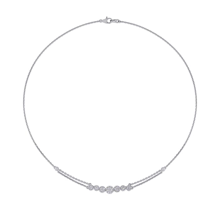 1.00 ct. t.w. Diamond Necklace in 14kt White Gold. 16