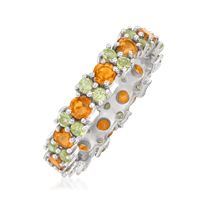 1.20 ct. t.w. Citrine and 1.10 ct. t.w. Peridot Eternity Band in ...