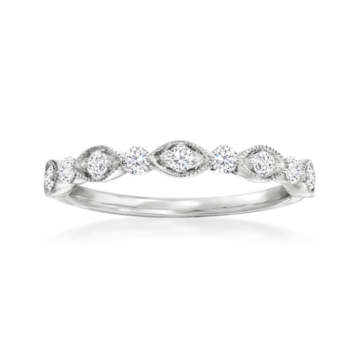 Henri Daussi .30 ct. t.w. Diamond Wedding Ring in 18kt White Gold