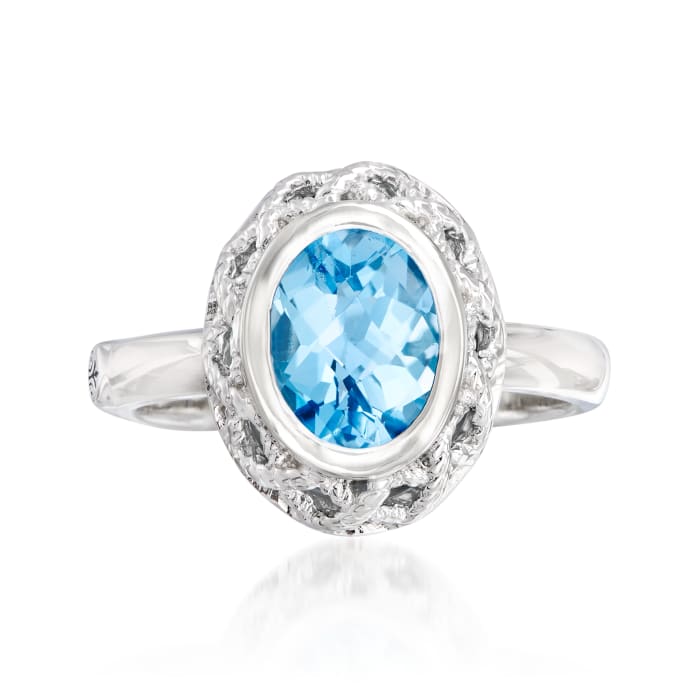 Andrea Candela &quot;Rioja&quot; 2.00 Carat Blue Topaz Ring in Sterling Silver