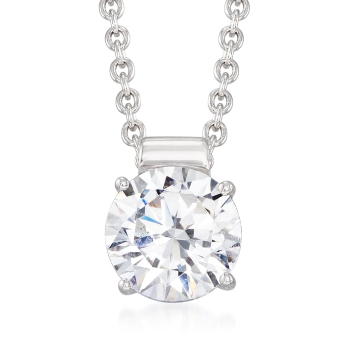 1.25 Carat CZ Solitaire Necklace in Sterling Silver