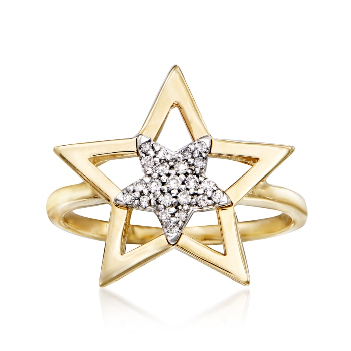 .10 ct. t.w. Diamond Star Ring in 14kt Yellow Gold