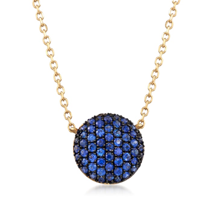 .50 ct. t.w. Sapphire Circle Pendant Necklace in 14kt Yellow Gold