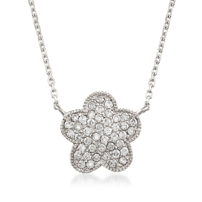.40 ct. t.w. Diamond Flower Necklace in 14kt White Gold