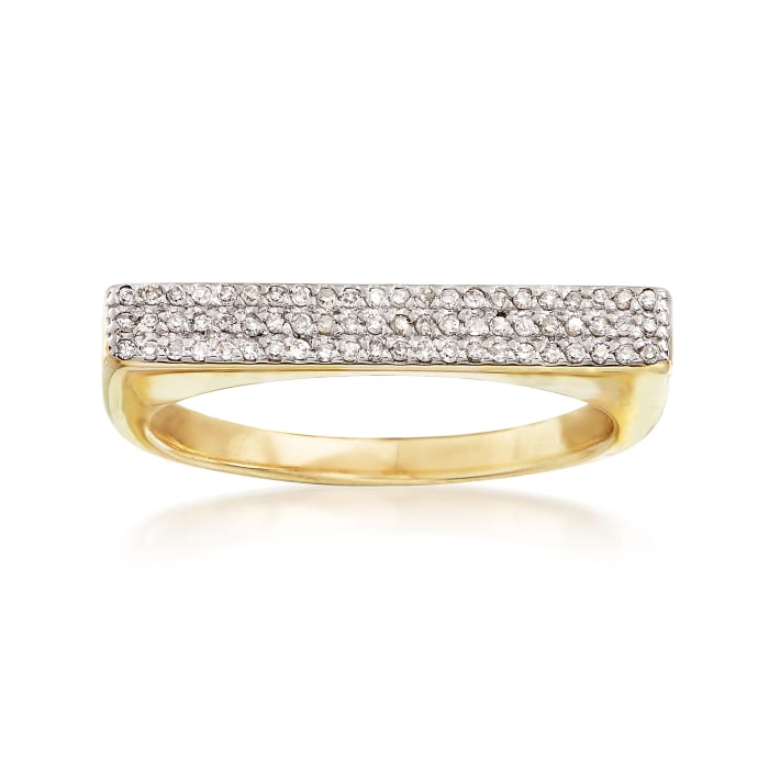 .19 ct. t.w. Diamond Wide Bar Ring in 14kt Yellow Gold