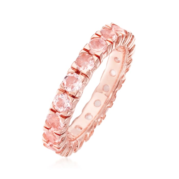 1.80 ct. t.w. Morganite Eternity Band in 18kt Rose Gold Over Sterling ...