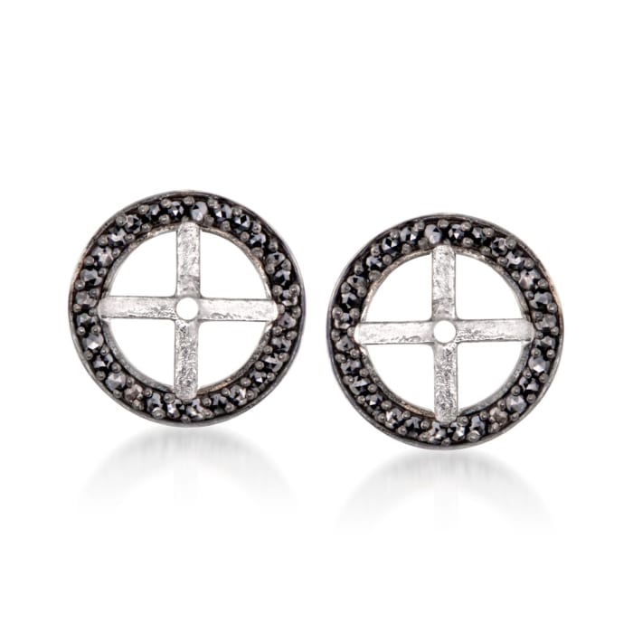 .40 ct. t.w. Black Diamond Earring Jackets in Sterling Silver