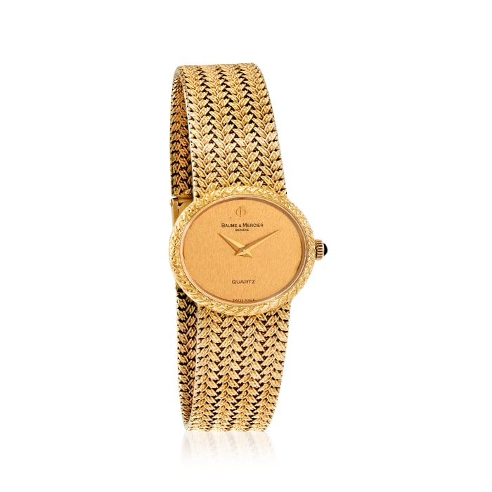 C. 1980 Vintage Baume & Mercier Women's 25mm 18kt Yellow Gold Watch