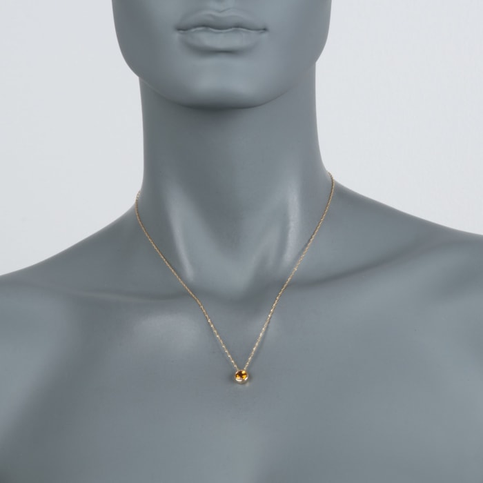 .70 Carat Citrine Pendant Necklace in 14kt Yellow Gold 18-inch