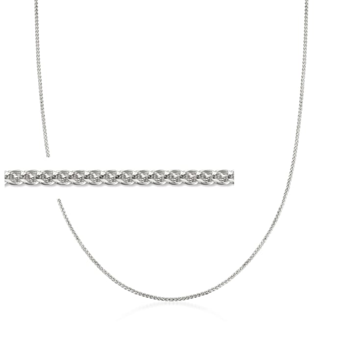 1mm 14kt White Gold Wheat-Chain Necklace