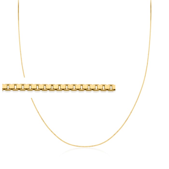 .7mm 14kt Yellow Gold Adjustable Box-Chain Necklace