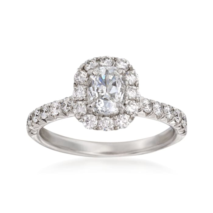 Henri Daussi 1.57 ct. t.w. Diamond Engagement Ring in 18kt White Gold