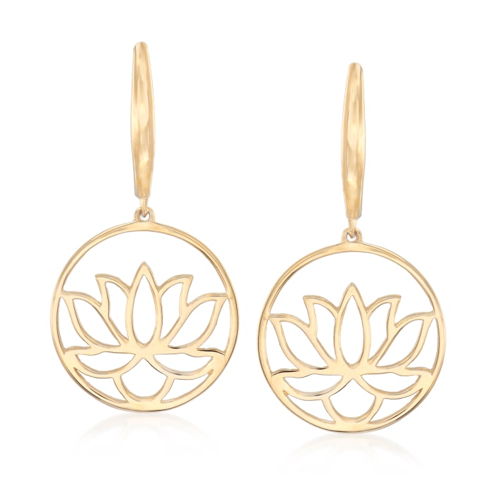 14kt Yellow Gold Lotus Blossom Drop Earrings