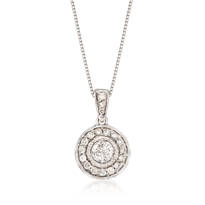 .40 ct. t.w. Diamond Halo Pendant Necklace in Platinum