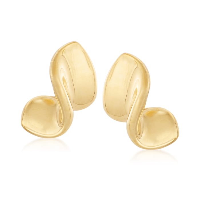 Italian Andiamo 14kt Yellow Gold Ribbon Earrings 